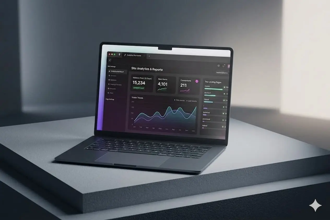 Website design analytics dashboard